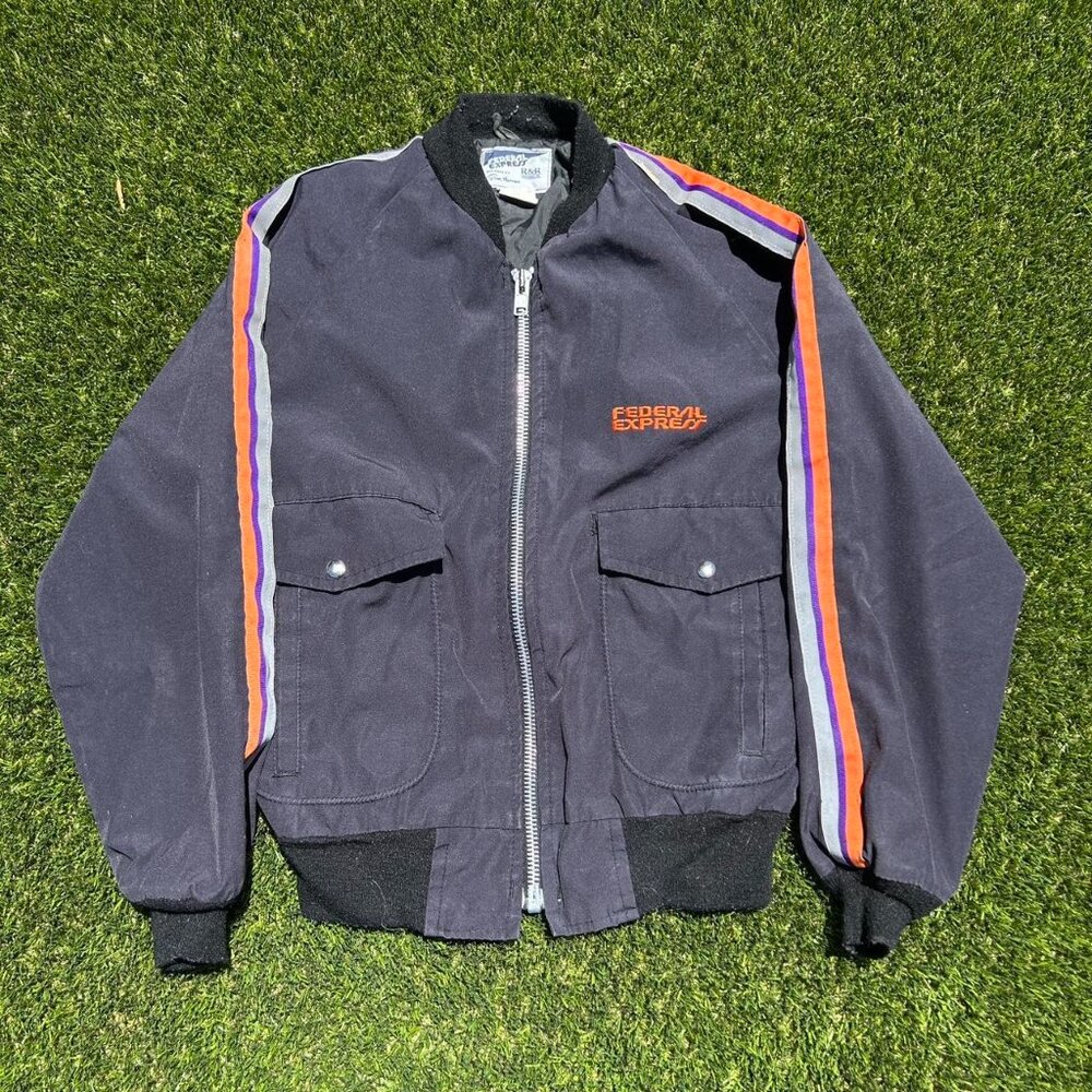 Vtg Fedex Federal Express Stan Herman R&R Uniforms like new Adult Full Zip Bombe